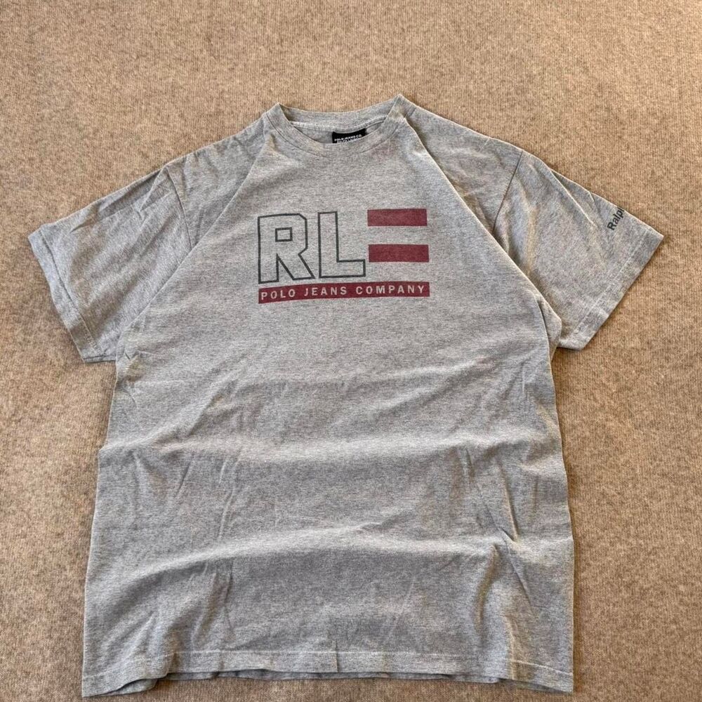 Vintage 1990s POLO JEANS COMPANY gray lightweight tee shirt